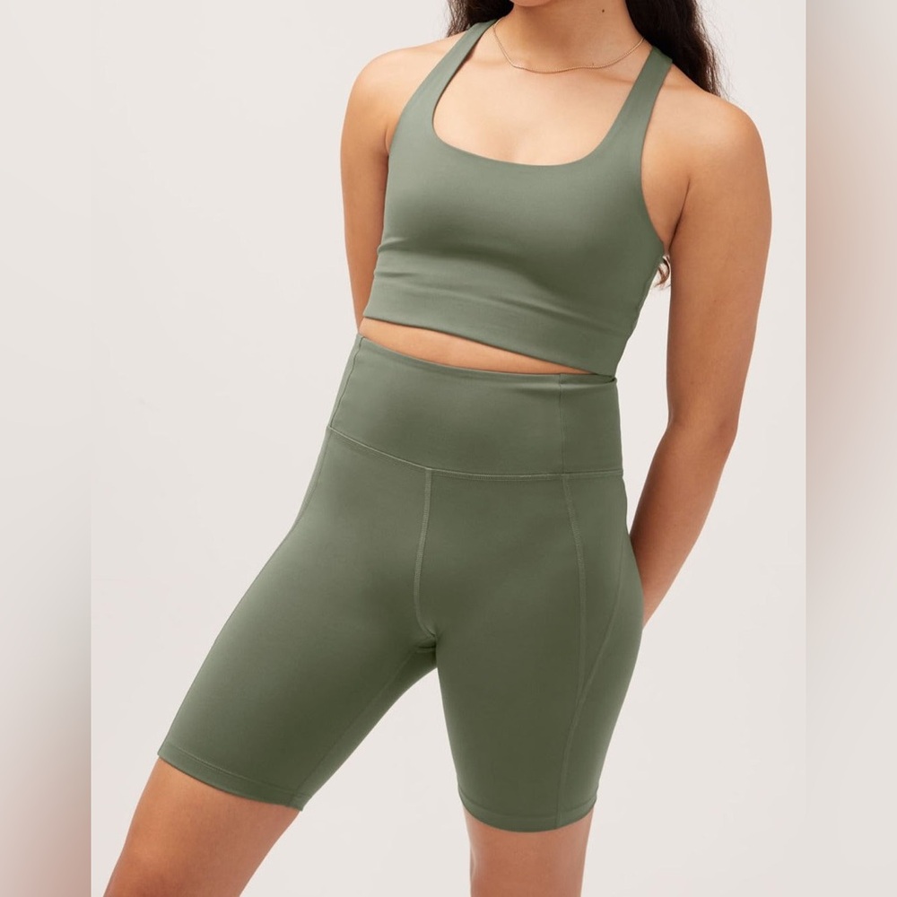 Girlfriend Collective High Rise Bike Short Agave size small